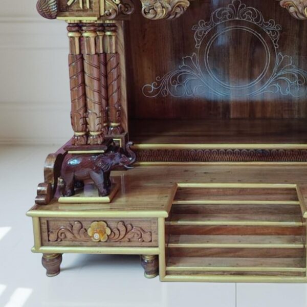 Wooden Handcrafted Designer Temple by Shalvika Living Innovations - Image 6