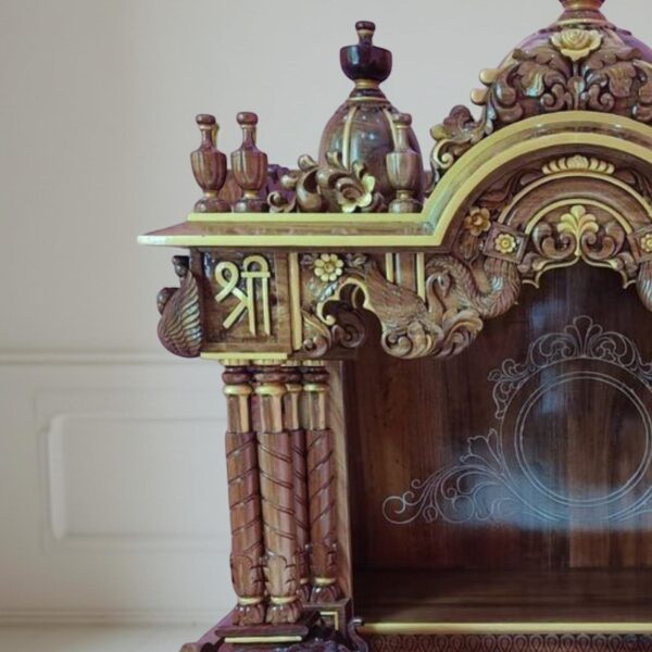 Wooden Handcrafted Designer Temple by Shalvika Living Innovations - Image 5