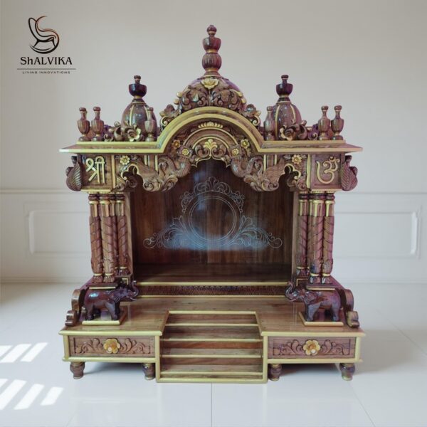 Wooden Handcrafted Designer Temple by Shalvika Living Innovations
