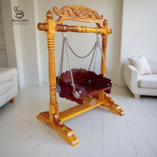 Wooden Handcrafted Designer Laddu Gopal Jhula