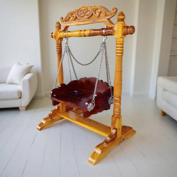 Wooden Handcrafted Designer Laddu Gopal Jhula
