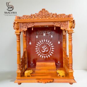 wooden handcrafted designer temple by shalvika living innovations in teak wood