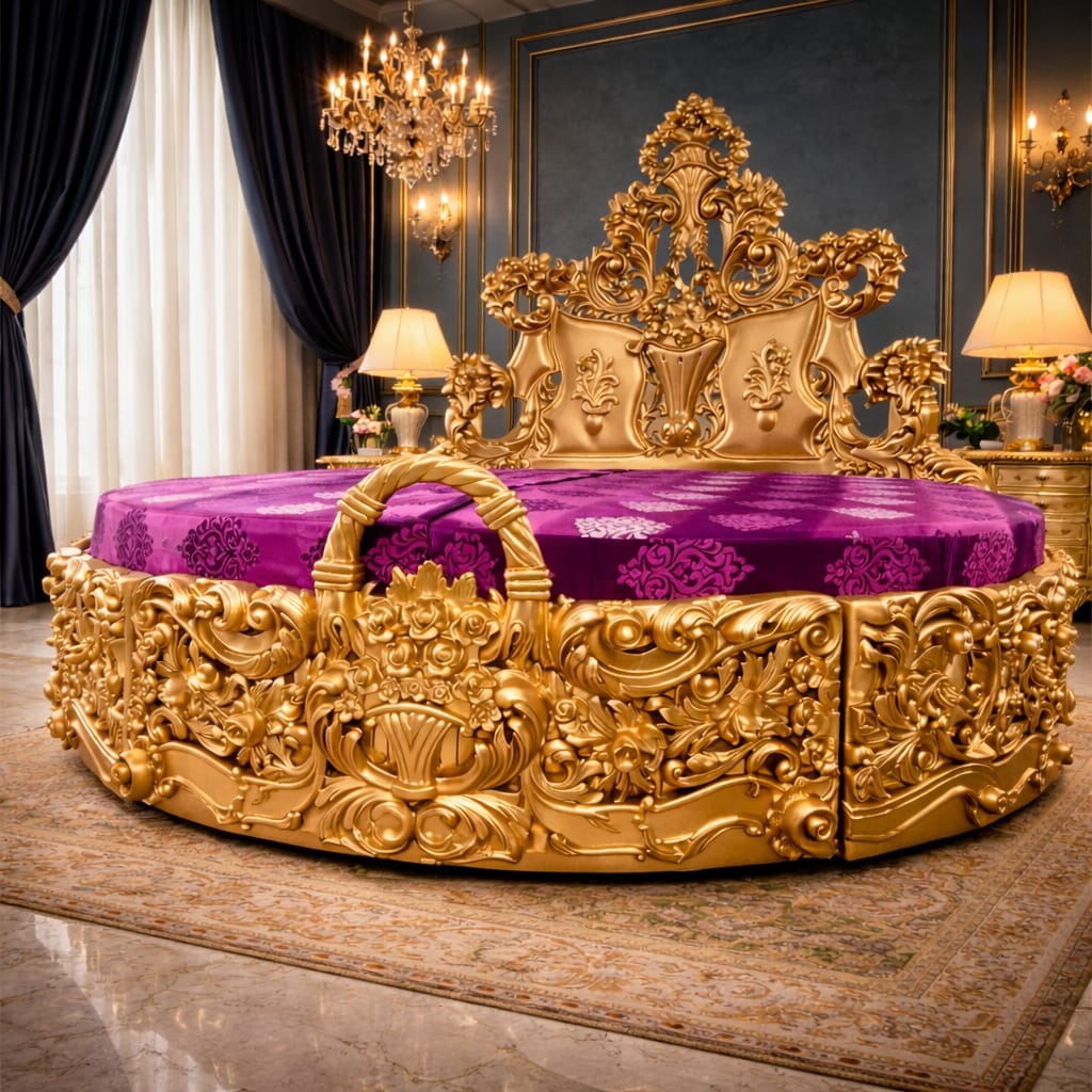 Premium Royal Round Bed Design