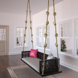 Wooden Ceiling Swing Seat with Brass chain