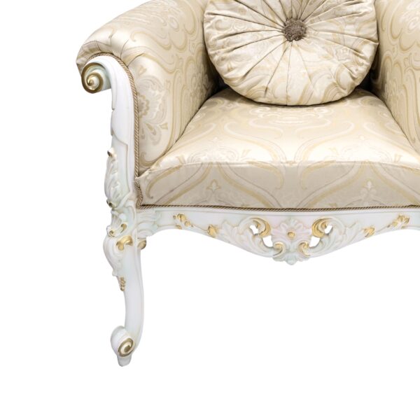 Wooden High Back Guruji Chair in White Duco Paint - Image 2