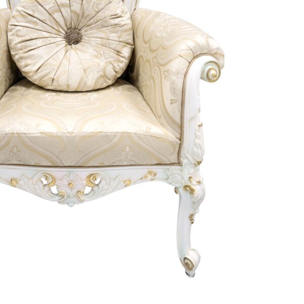 Wooden High Back Guruji Chair in White Duco Paint - Image 4