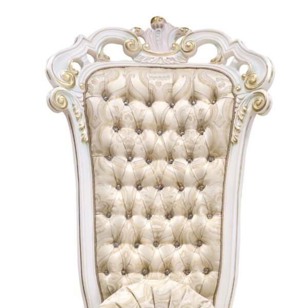 Wooden High Back Guruji Chair in White Duco Paint - Image 3
