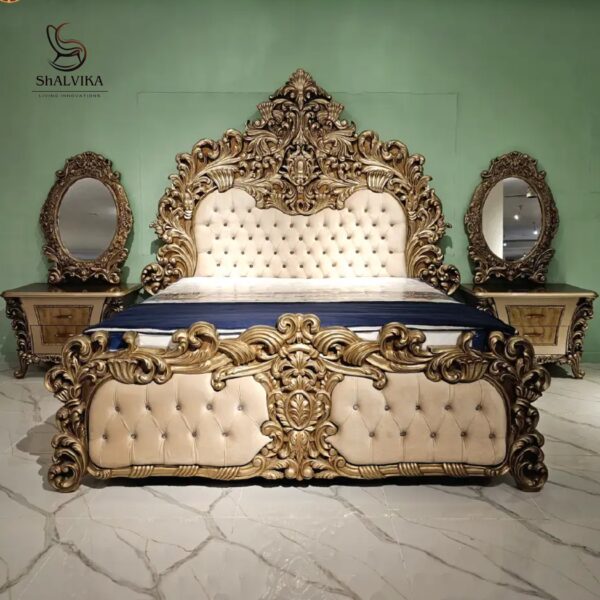 Royal Luxury Handcrafted Teak Wood Bedroom Set | Shalvika Living Innovations Saharanpur