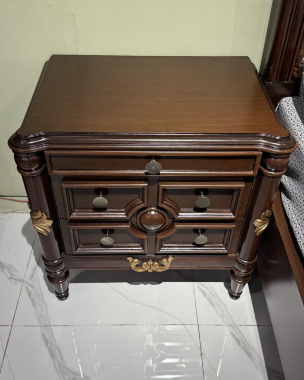 “Royal Teak Wood Finish Bed – Luxury Handcrafted Bedroom Furniture by Shalvika Living Innovations”