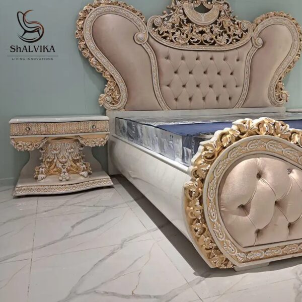 72*78 Royal Wooden Handcrafted Bed - Image 4