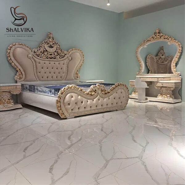72*78 Royal Wooden Handcrafted Bed - Image 2