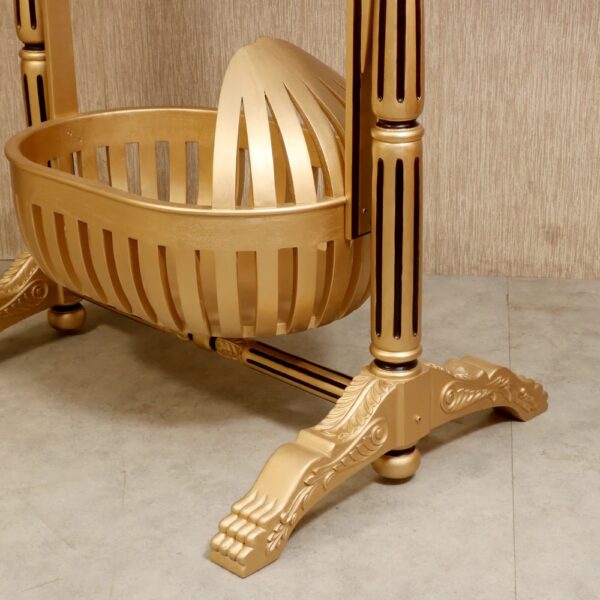 Wooden Handcrafted Designer Baby Cradle - Image 6