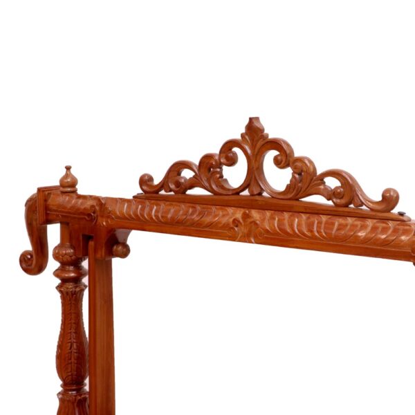 Handmade Teak Wooden Baby Cradle in Natural Brown Finish By Shalvika Living Innovations - Image 7