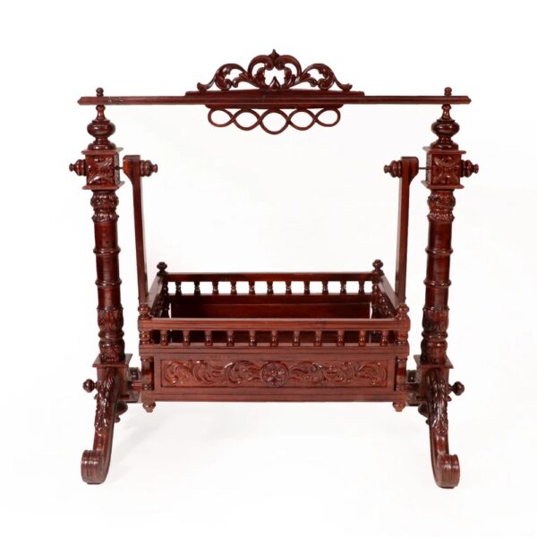 Wooden Designer Baby Cradle - Image 7