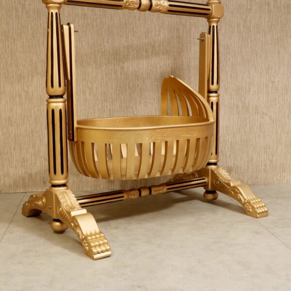 Wooden Handcrafted Designer Baby Cradle - Image 5