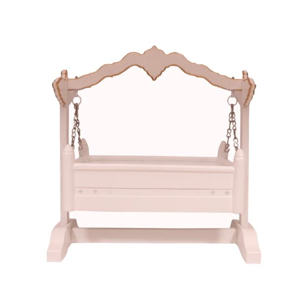 Solid Wood Handmade White Palna Cradle