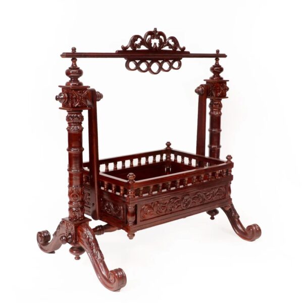 Wooden Designer Baby Cradle - Image 4