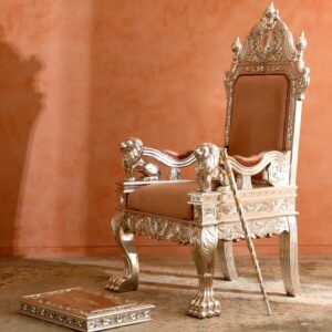 Wooden Royal Maharaja Style Guruji Chair in Teak Wood
