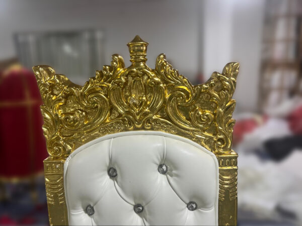 Wooden Royal King Throne Chair set - Image 3