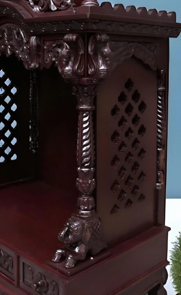 Handcrafted Wooden Home Temple - Image 4