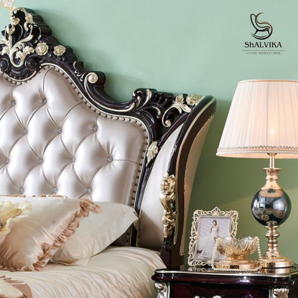 Teak Wooden Carved Traditional Bed