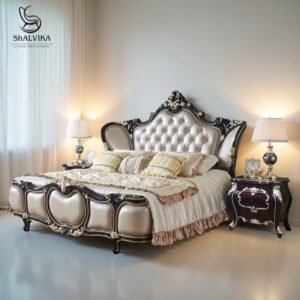 Teak Wooden Carved Traditional Bed