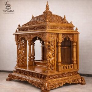 Teak Wooden Carved Mandir Design