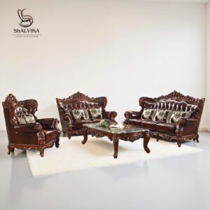 Antique Sofa Set in Wooden 6 Seater
