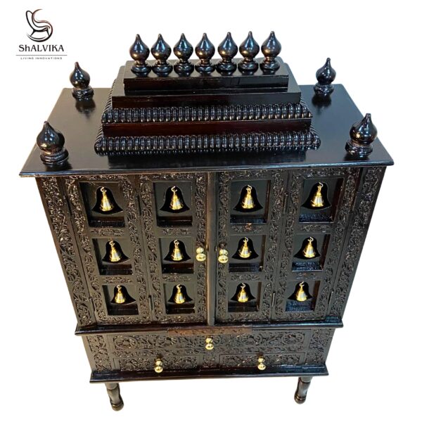 Hand Carved Teak Wood Pooja Mandir – Premium Wooden Temple for Home