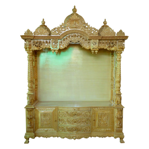 Wooden Handcrafted Designer Temple in Teak Wood – Shalvika Living Innovations - Image 5