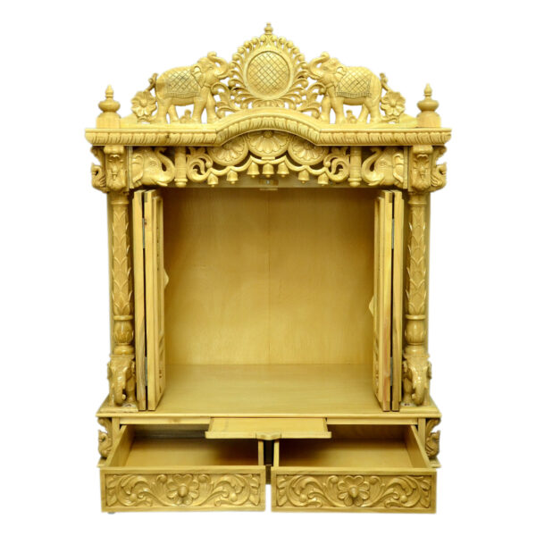 Wooden Handcrafted Designer Temple in Teak Wood – Shalvika Living Innovations - Image 4