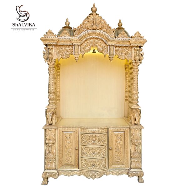 Wooden Designer Puja Mandir for Home - Image 5