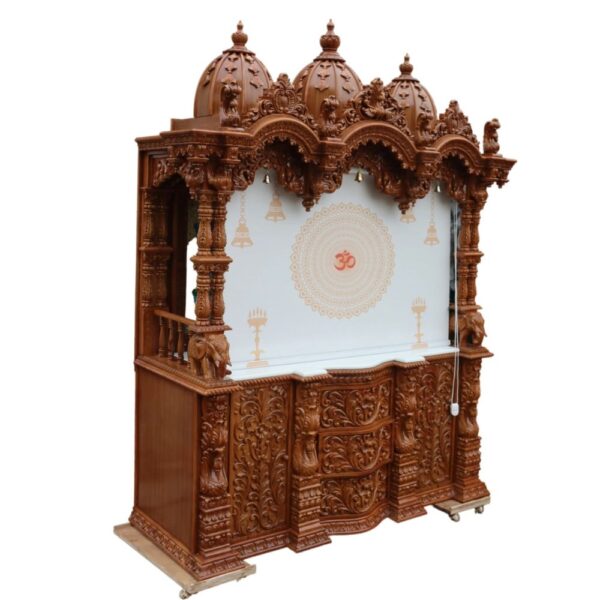 Wooden Handmade Designer Big Swaminarayan Mandir in Teak Wood – Shalvika Living Innovations - Image 4
