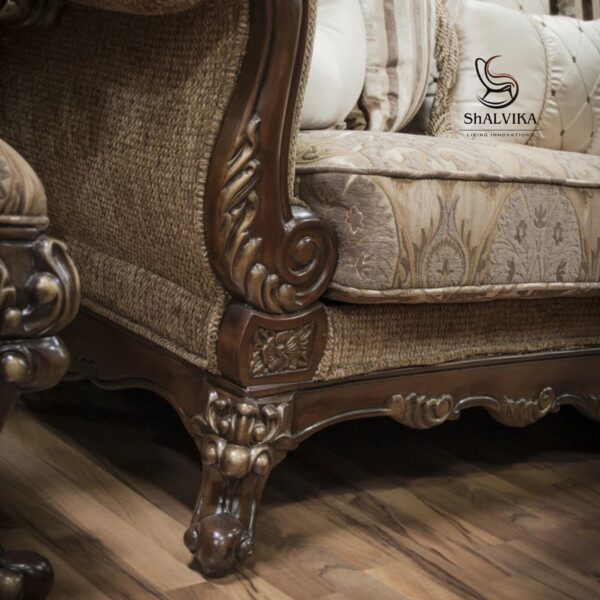 Wooden Hand Carved 7 Seater Sofa Set - Image 7