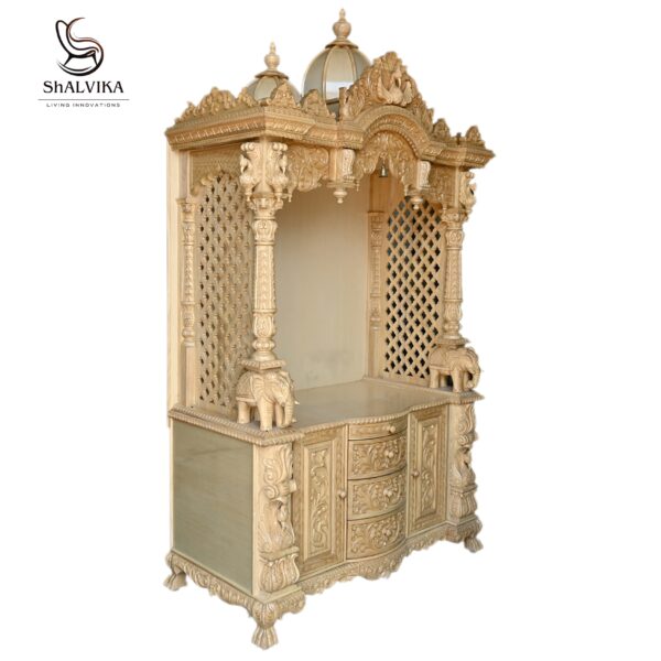 Wooden Designer Puja Mandir for Home - Image 4
