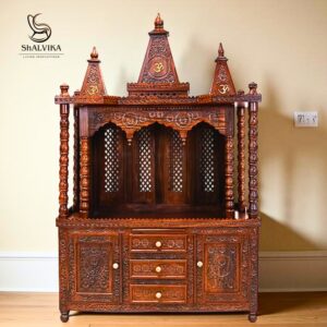 Handcrafted Wooden Temple for Home | Traditional Pooja Mandir Online in India
