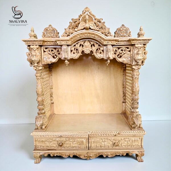 “Handmade Teak Wood Home Temple | Shalvika Living Innovations”