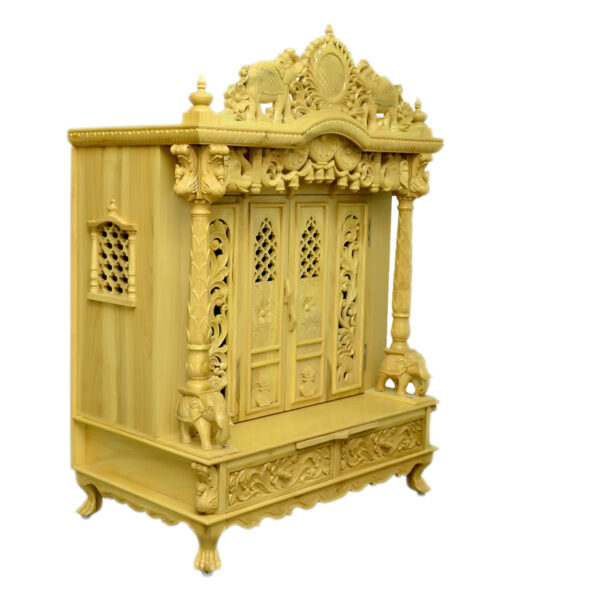 Wooden Handcrafted Designer Temple in Teak Wood – Shalvika Living Innovations - Image 3