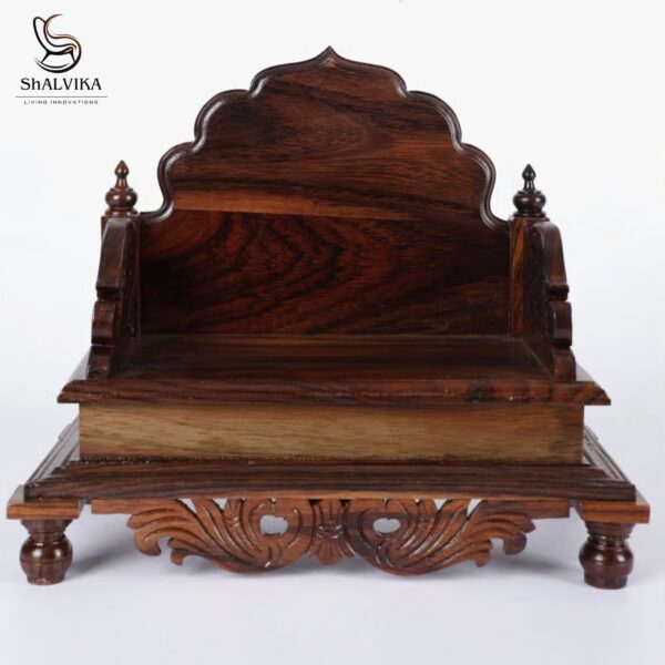 Wooden Traditional Handcrafted Designer Puja Chowki | Home Temple Chowki by Shalvika Living Innovations