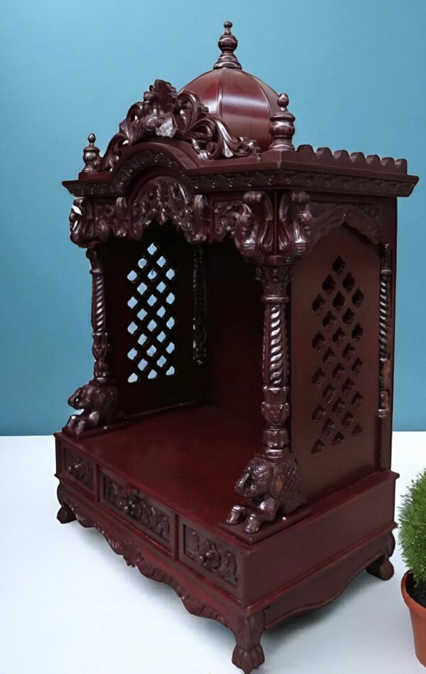 Handcrafted Wooden Home Temple - Image 2