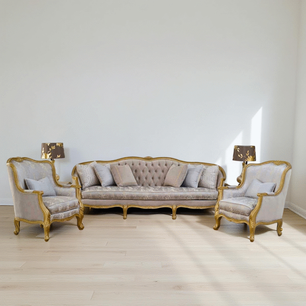 Vintage Classic Wooden Hand Carved Living Room Sofa Furniture Set - Image 5