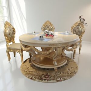 Luxury European Classic Dining Table Chair Set