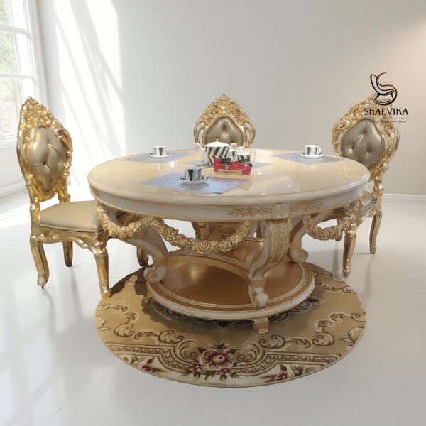 Luxury European Classic Dining Table Chair Set