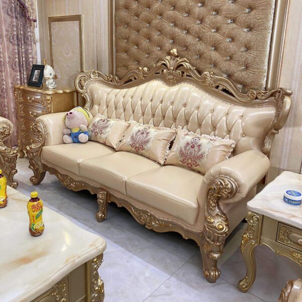 Wooden Royal Luxury Carved Sofa Set - Image 3
