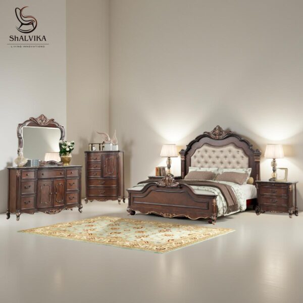 Wooden Handcrafted Designer Bed in Teak Wood - Image 2