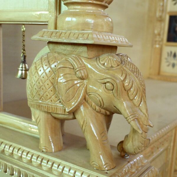 Wooden Handcrafted Designer Temple in Teak Wood – Shalvika Living Innovations - Image 2