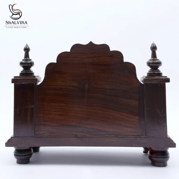 Wooden Handcrafted Puja Chowki Singhasan | Designer Home Temple Chowki by Shalvika Living Innovations
