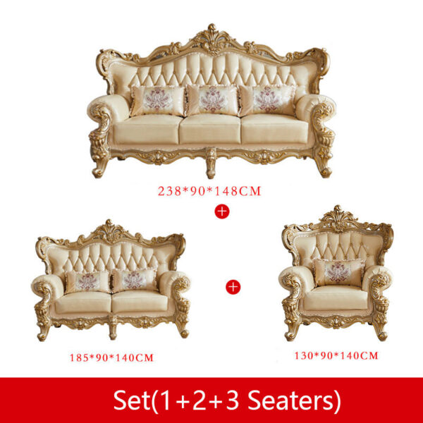 Wooden Royal Luxury Carved Sofa Set - Image 4