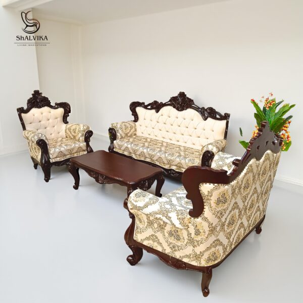 Wooden Handcrafted Designer Sofa Set for Living Room – Shalvika Living Innovations