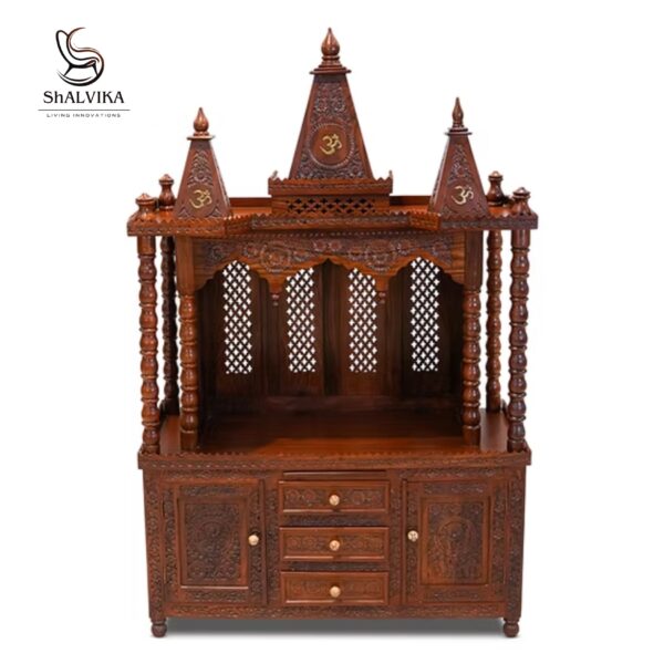 Handcrafted Wooden Temple for Home | Traditional Pooja Mandir Online in India